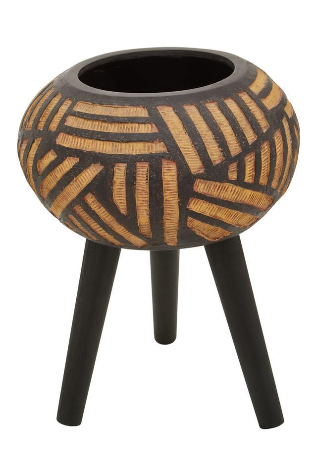 Premier Housewares Darnell Natural And Black Tapered Planter