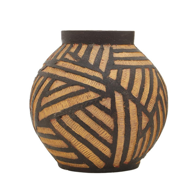 Premier Housewares Darnell Round Natural And Black Planter
