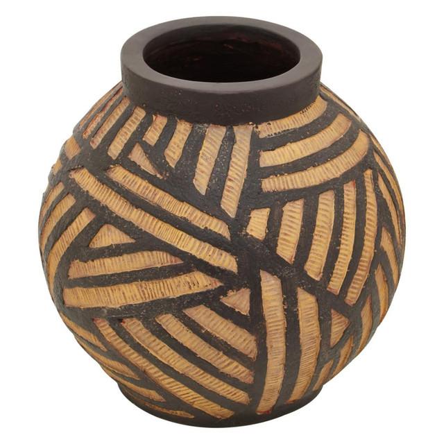 Premier Housewares Darnell Round Natural And Black Planter