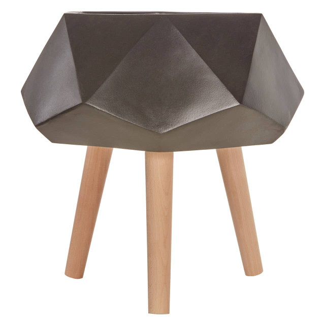 premier housewares Darnell Small Black Geometric Planter with Legs