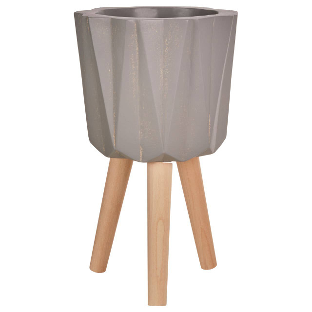 Premier Housewares Darnell Small Greyt Faceted Planter