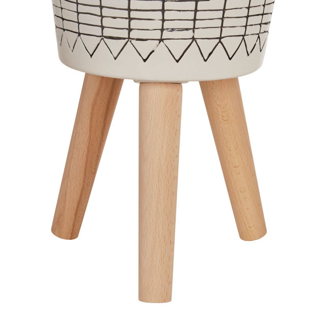 Premier Housewares Darnell White And Black Small Planter