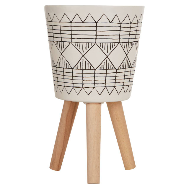 premier housewares Darnell White And Black Small Planter