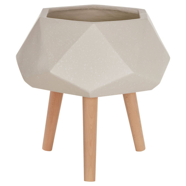Premier Housewares Darnell White Geometric Planter With Legs