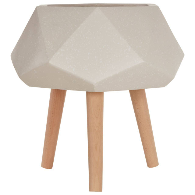 premier housewares Darnell White Geometric Planter with Legs