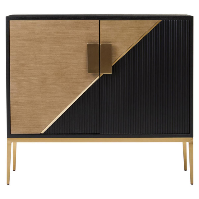Premier Housewares Davoli Black And Gold Two Door Sideboard