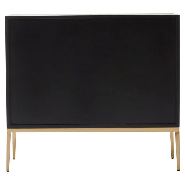 Premier Housewares Davoli Black And Gold Two Door Sideboard