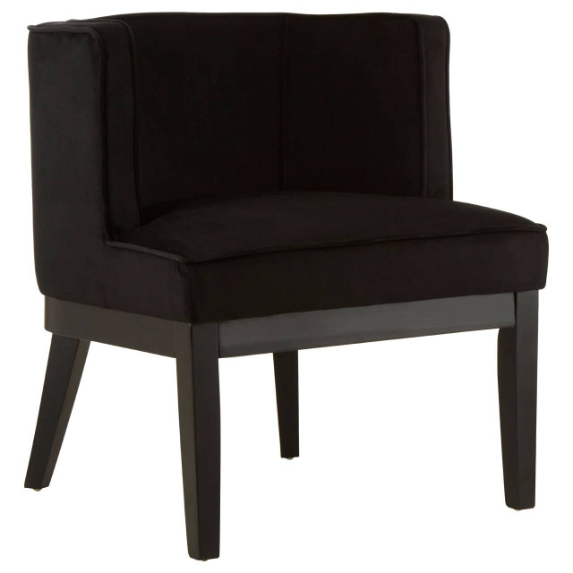 Premier Housewares Daxton Black Velvet Curved Back Chair