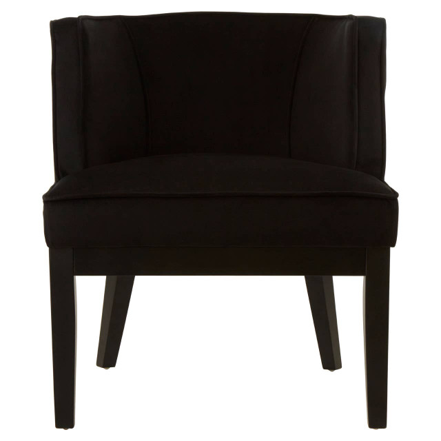 premier housewares Daxton Black Velvet Curved Back Chair