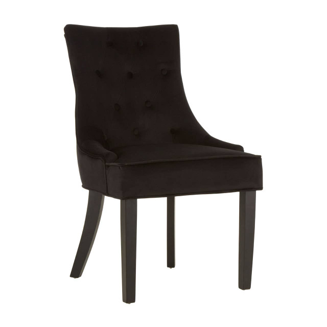 Premier Housewares Daxton Black Velvet Dining Chair