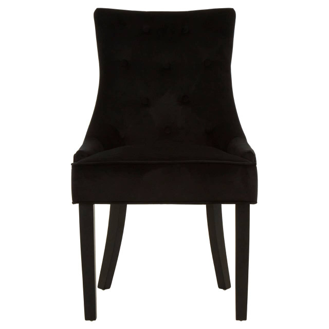 premier housewares Daxton Black Velvet Dining Chair