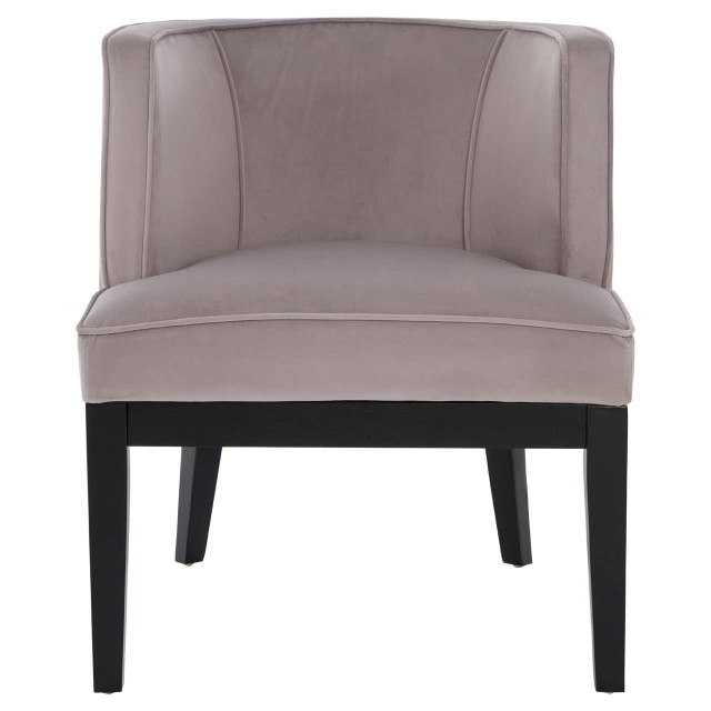 Premier Housewares Daxton Light Grey Velvet Curved Back Chair