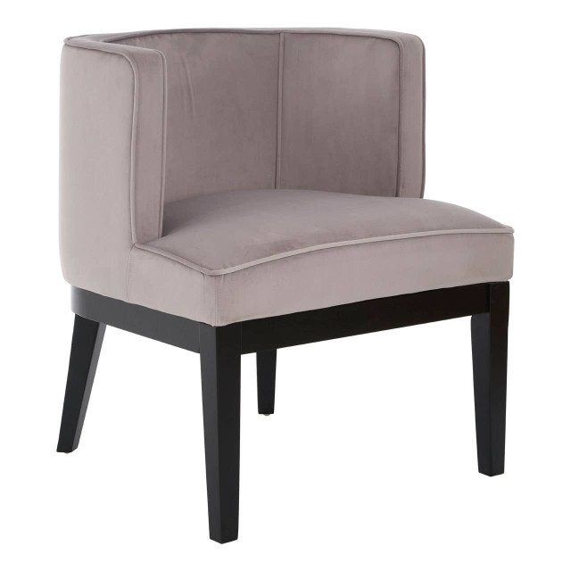 Premier Housewares Daxton Light Grey Velvet Curved Back Chair