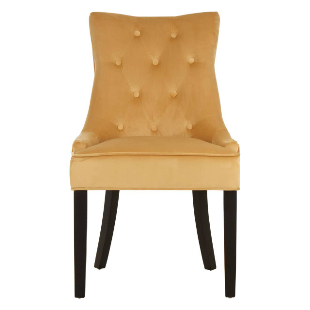 Premier Housewares Daxton Ochre Velvet Dining Chair