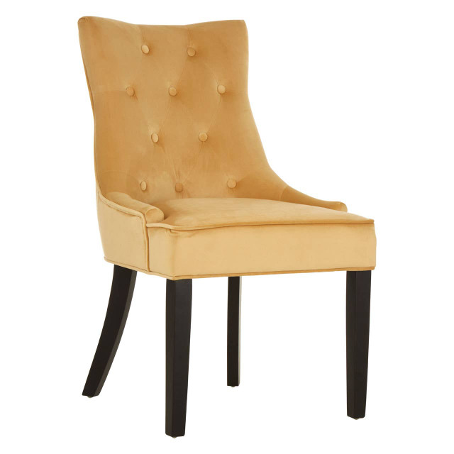 Premier Housewares Daxton Ochre Velvet Dining Chair