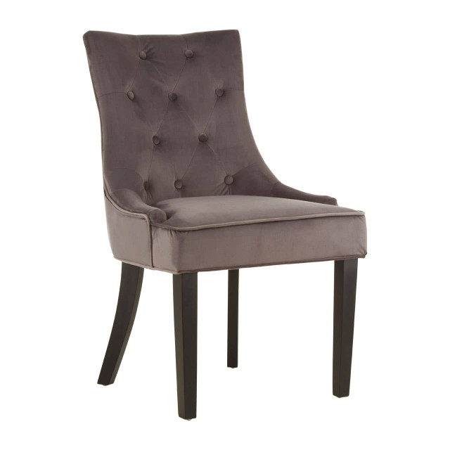 Premier Housewares Daxton Storm Grey Velvet Dining Chair