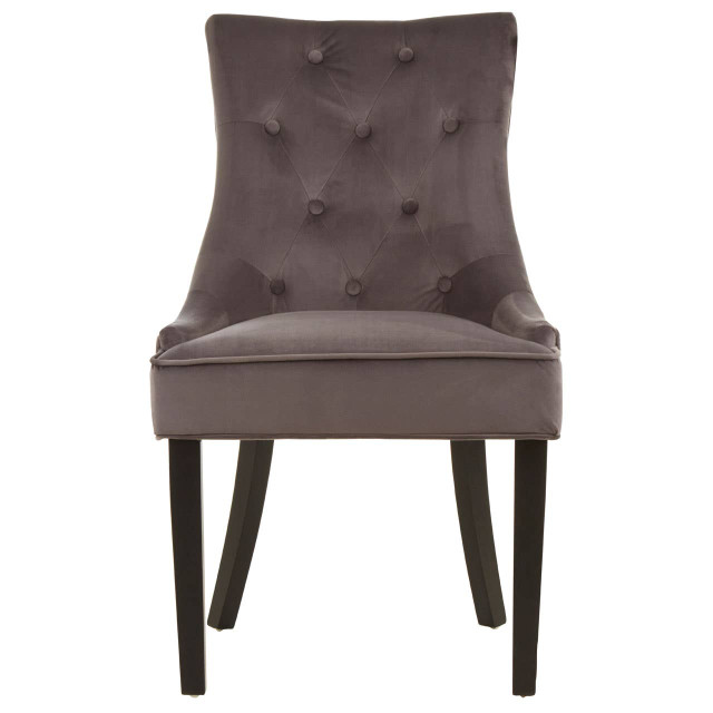 premier housewares Daxton Storm Grey Velvet Dining Chair