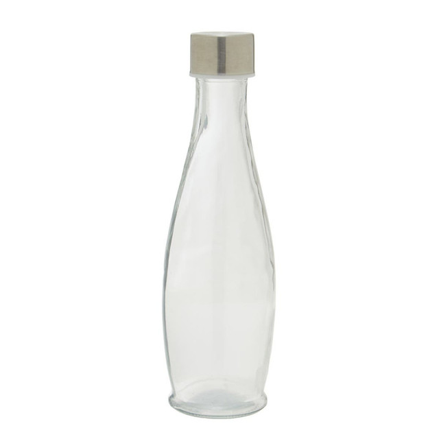 premier housewares Dayla Clear Glass 550ml Bottle With Metal Lid