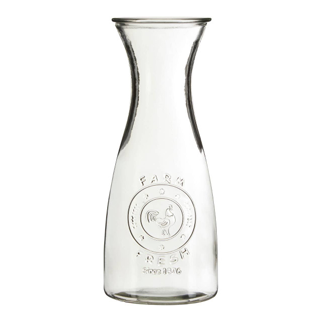 premier housewares Dayla Clear Glass Embossed Farm Fresh Design 1000ml Carafe