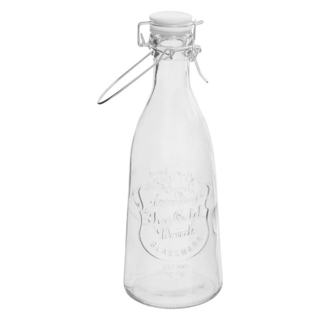 Premier Housewares Dayla Embossed Glass Bottle Set With Four Glasses