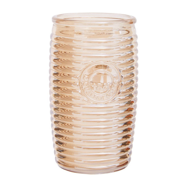 Premier Housewares Dayla Set Of Four Gold Ribbed Glass Tumblers