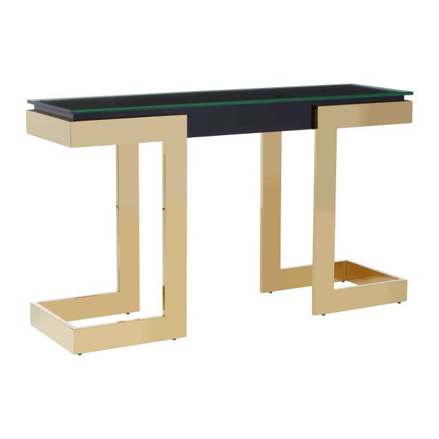 Premier Housewares Deana Gold And Black Console Table