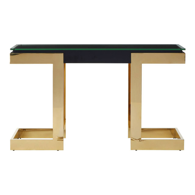 premier housewares Deana Gold and Black Console Table