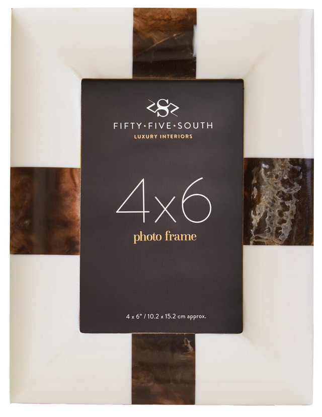premier housewares Decio 4In x 6In Cream And Brown Finish Photo Frame