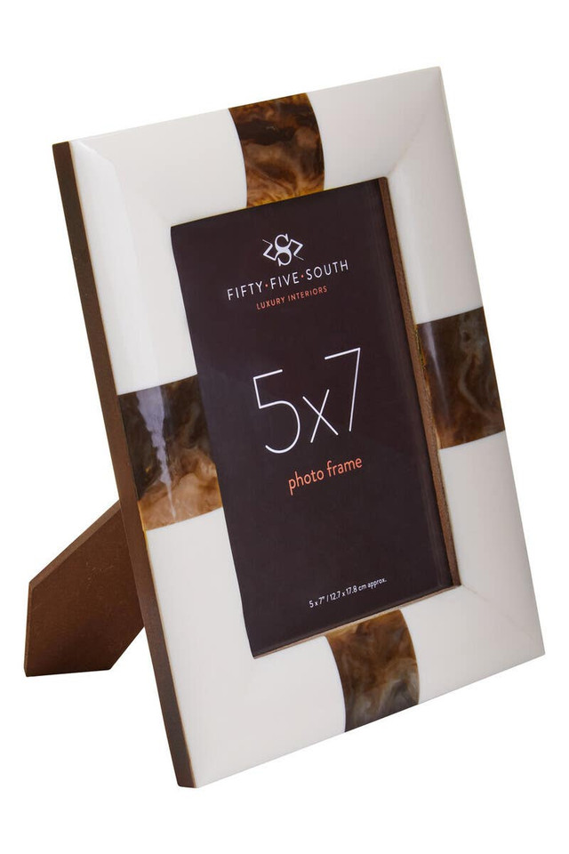 Premier Housewares Decio 5 X 7In Cream And Brown Photo Frame
