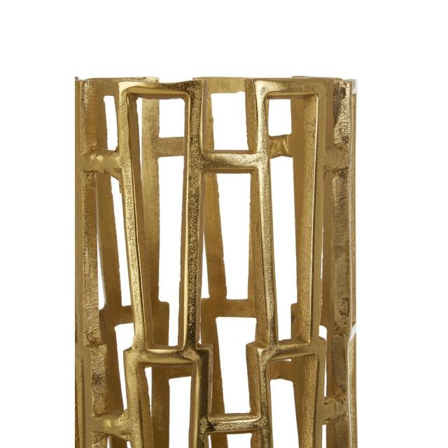 Premier Housewares Delphi Large Candle Holder In Gold Finish