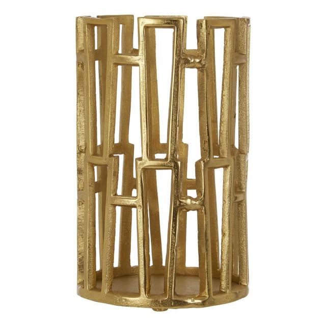 premier housewares Delphi Large Candle Holder in Gold Finish