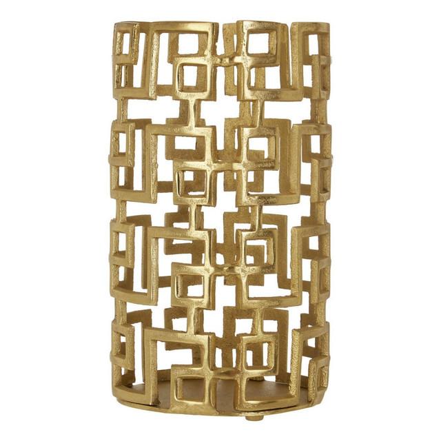 Premier Housewares Delphi Large Gold Hurricane Candle Holder