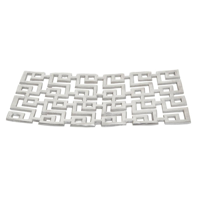 Premier Housewares Delphi Large Plate In Silver Finish
