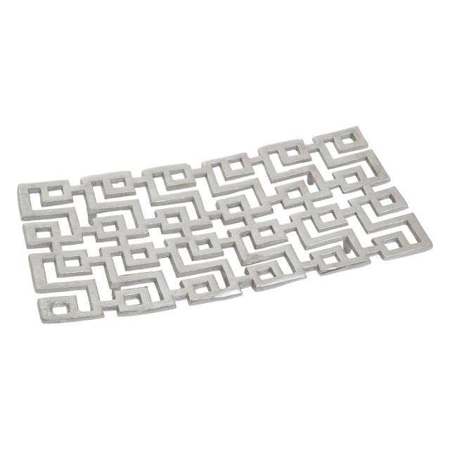 premier housewares Delphi Large Plate in Silver Finish
