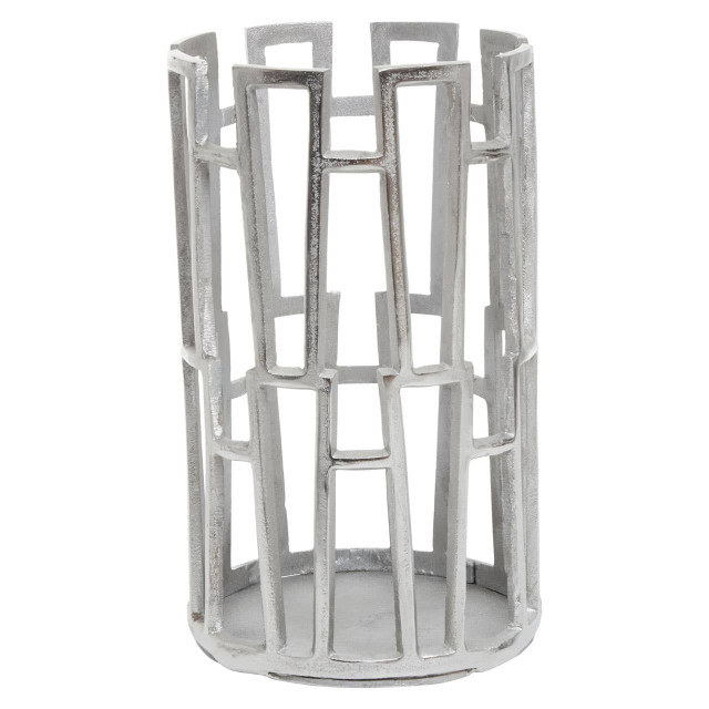Premier Housewares Delphi Large Silver Finish Candle Holder