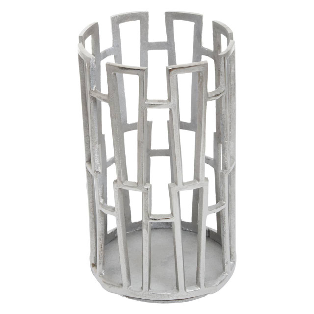 Premier Housewares Delphi Large Silver Finish Candle Holder