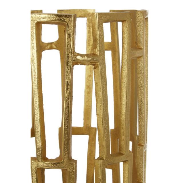 Premier Housewares Delphi Small Candle Holder In Gold Finish