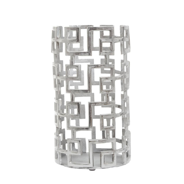 premier housewares Delphi Small Candle Holder in Silver Finish