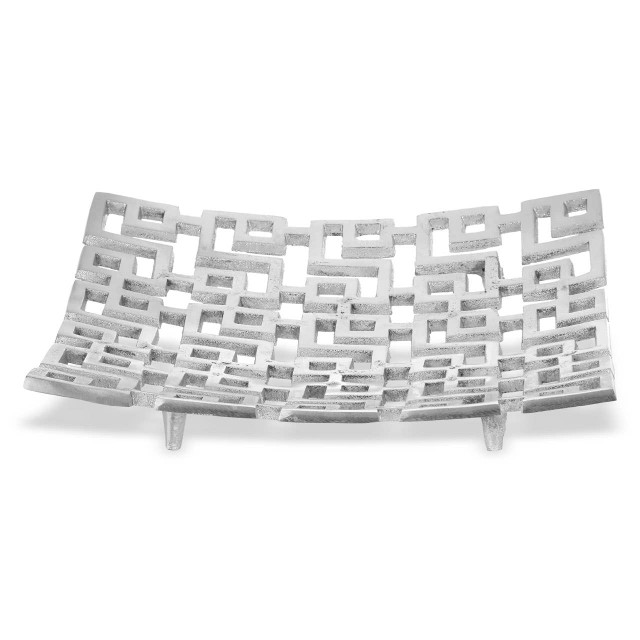 Premier Housewares Delphi Small Plate In Silver Finish