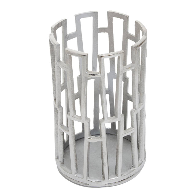 Premier Housewares Delphi Small Silver Finish Candle Holder