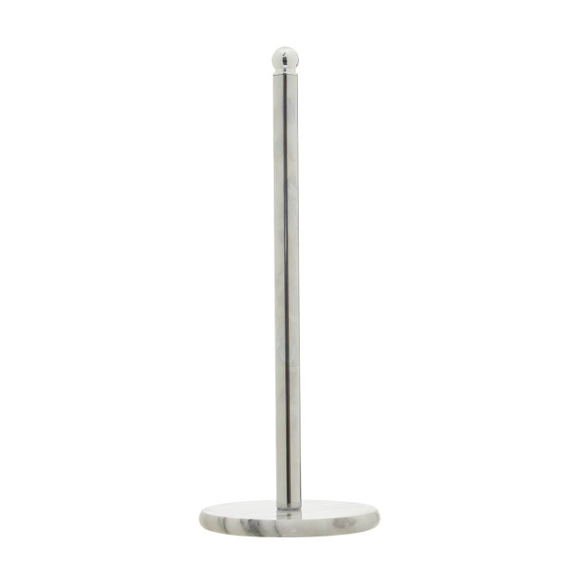 Premier Housewares Delphine Chrome Kitchen Roll Holder With Marble Base