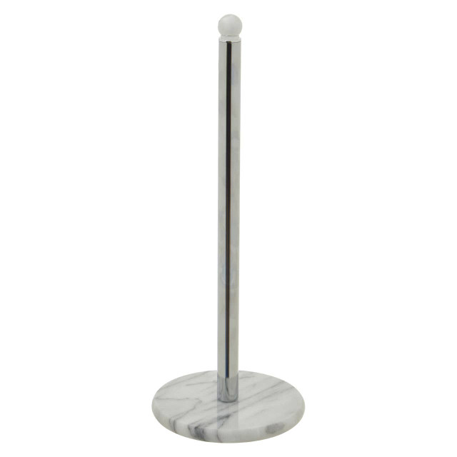 Premier Housewares Delphine Chrome Kitchen Roll Holder With Marble Base