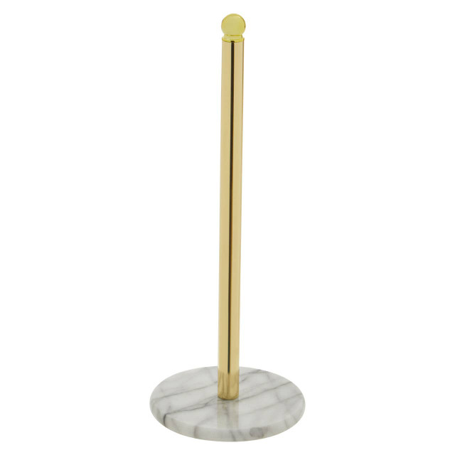 Premier Housewares Delphine Gold Kitchen Roll Holder With Marble Base