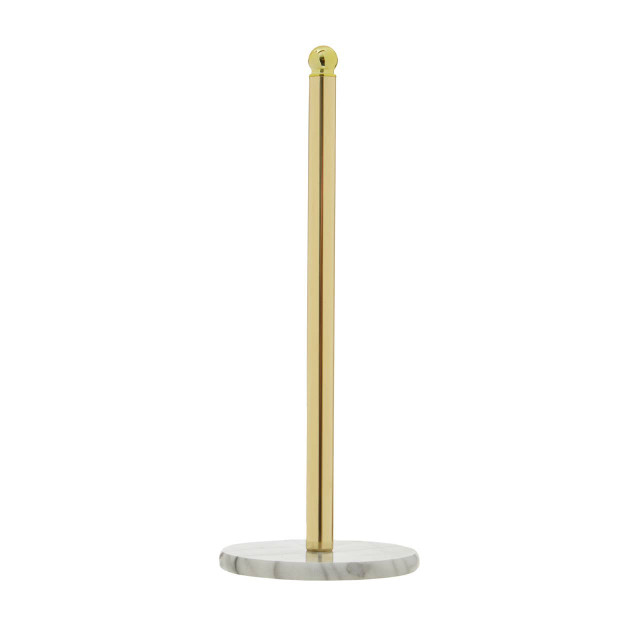premier housewares Delphine Gold Kitchen Roll Holder With Marble Base