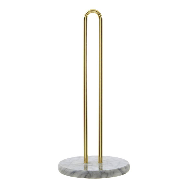 premier housewares Delphine White Marble And Brass Kitchen Roll Holder