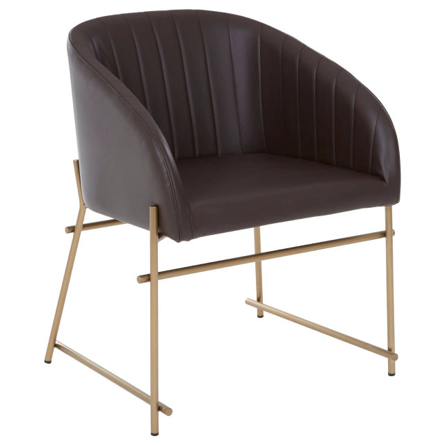 Premier Housewares Delta Brown Faux Leather Dining Chair