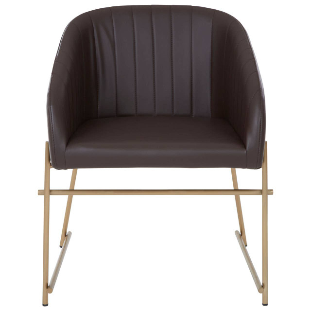 Premier Housewares Delta Brown Faux Leather Dining Chair