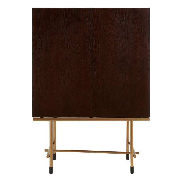 Premier Housewares Delta Walnut Veneer Drinks Cabinet