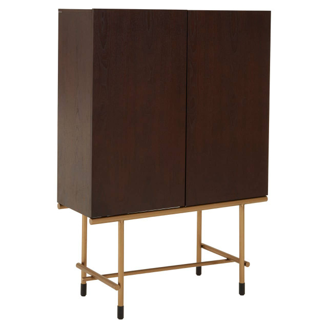 Premier Housewares Delta Walnut Veneer Drinks Cabinet