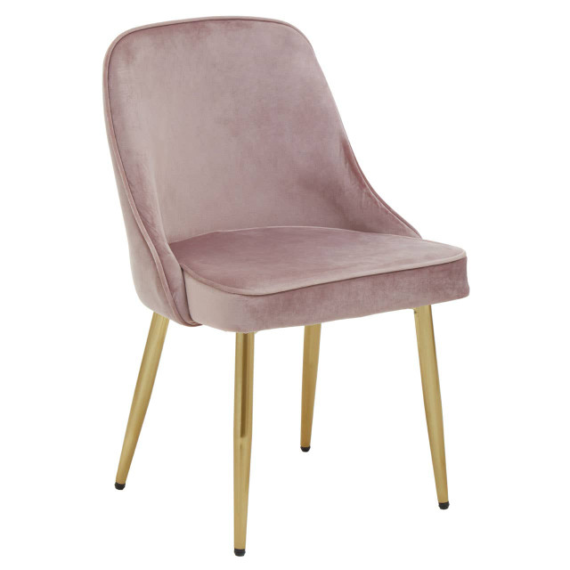 Premier Housewares Demi Dusky Pink Velvet Dining Chair